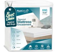 PlushDeluxe Funda De Colchón con Cremallera, Impermeable, Cubierta Protectora De 6 Lados A Prueba De Ácaros del Polvo De Chinches, (Se Adapta A 9-12 Pulgadas De Alto) King