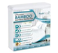 PlushDeluxe Protector De Colchón De Bambú, Impermeable, Hipoalergénico, Ultra Suave, Funda Transpirable para Máxima Comodidad, Protección PVC, Ftalato (California King)