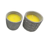 PLUSHOME Pack 2Vela Citronela larga duración,Cuenco Cemento Vela Citronela,Citronela frescor para la casa,habitación,etc. Jar 10.5cmx9.6cm