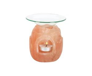 PLUSHOME Portavelas y Quemador de Sal Himalaya.Con formas. - Decoración del Hogar -Meditación -Relajacion- Bienestar-Concentracion-Yoga