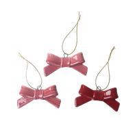 Pluto Design Colgantes decorativos Bow 3 piezas Rojo-rosa