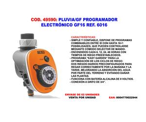 Pluvia/GF Programador de Riego Electrónico GF16 6016/100-010-277