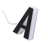 Plyisty Número de Casa LED, SeñAl de Dirección Impermeable Al Aire Libre, Letra A Iluminada Enchufable para Tienda de Residencia Moderna, Número de Casa Iluminado en Negro con Brillo