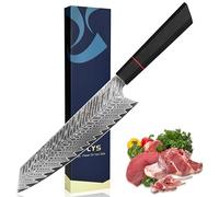 Plys Cuchillo de Cocina de Damasco: Cuchillo de Chef Cuchillo Kiritsuke 20Cm, 67 Capas de Forja de Acero de Damasco, Núcleo Afilado de Acero Vg10 y Mango Octogonal G10, Con Exquisita Caja de Regalo.