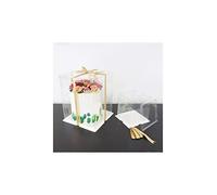 PME Caja de cristal para tartas (25 cm), color blanco
