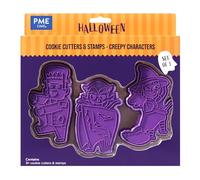PME Halloween Cortadores y Sellos de Galletas - Personajes Espeluznantes (Set de 3)