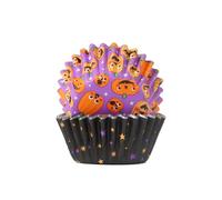 PME Halloween Mini Cápsulas para Cupcakes forradas de Aluminio - Fiesta de Calabazas (Set de 60)