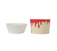 PME Halloween Moldes Rígidos y Cápsulas blancas para Cupcakes - Sangre Goteando (Set de 12)