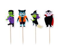 PME Halloween Toppers Decoración para Cupcakes - Personajes Espeluznantes (Set de 24)