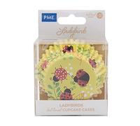 PME Juego de 30 moldes para magdalenas con forro de aluminio, diseño de mariquita, color metálico