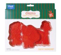 PME Navidad Cortadores y Sellos de Galletas - Taller de Santa (Set de 3)