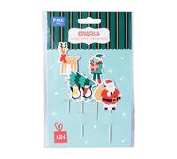 PME Navidad Toppers Decoración para Cupcakes - Santa y Amigos (24 piezas)