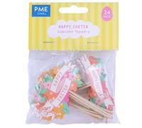PME Pascua Toppers para pasteles - Felices Pascuas, Set de 24