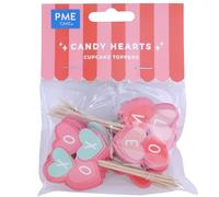 PME San Valentín Toppers para pasteles - Corazones de Caramelo, Set de 24