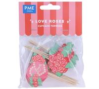 PME San Valentín Toppers para pasteles - Rosas de Amor, Set de 24