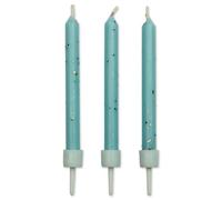 PME Velas de Color Azul con Purpurina, Paquete de 10