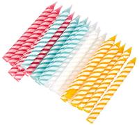 PME Velas de Rayas de 4 Colores, Tamaño Mediano, Paquete de 24
