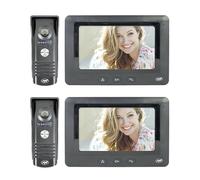 PNI DF930 - Juego de 2 videoporteros con Pantalla LCD de 7" (800 × 480), Salida para Cerradura electromagnética, Color Negro