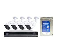 PNI House PTZ1300 - Kit de videovigilancia AHD Full HD, con 4 cámaras de 2 MP, 1080P para Exteriores y PNI SafeHouse de 1 TB Incluidas