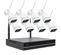 PNI House WiFi660 NVR Kit de videovigilancia de 8 Canales y 8 cámaras inalámbricas para Exteriores 3MP, P2P, IP66