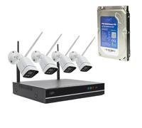 PNI House WiFi660 NVR Paquete de videovigilancia con 4 cámaras inalámbricas, 3MP y PNI SafeHouse 1TB HDD, 3.5 Pulgadas Incluidas