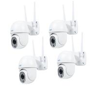 PNI Kit de 4 Piezas IP440 WiFi PTZ cámara de videovigilancia inalámbrica, 4MP, Zoom Digital, Ranura Micro SD, autónoma, Alarma de detección de Movimiento, Seguimiento de Movimiento