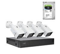 PNI Kit de videovigilancia House IPMAX PoE 3LR, NVR con 4 Puertos PoE y 4 cámaras de vigilancia de 3MP con HDD de 1Tb Incluido