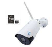 PNI Paquete de cámara de videovigilancia IP inalámbrica House IP52 2MP 1080P + Tarjeta de Memoria MicroSD 128GB con Adaptador SD