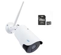 PNI Paquete de cámara IP inalámbrica House IP52LR 2MP 1080P + Tarjeta de Memoria MicroSD 128GB con Adaptador SD