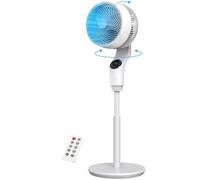 PNTCK Ventilador de Pie Silencioso con Mando, 30M de Viento, Turbo Circulador, Oscilación 70°, Inclinación 90°, 3 Modo y 3 Velocidades a 1500m³/h, Temporizador 24h, 28dB, altura de 97-110CM