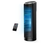 PNTCK Ventilador Torre con Mando a Distancia, 33 cm Ventilador Ultra Silencioso (24 dB) - 4 Modos y 4 Velocidades, Oscilación 70°, Temporizador 12H, Pantalla LED, Función Automática con Sensor