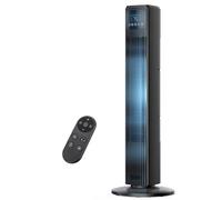 PNTCK Ventilador Torre con Mando a Distancia, ventilador silencioso con Velocidad de 8 m/s, Ventilador oscilante de 90° con 4 velocidades, 4 Modos, Temporizador 12H