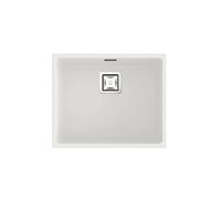POALGI Fregadero sobre encimera ZIE 50 1/S BLANCO, Una cubeta, Blanco, acabado sintético Mueble 60 cm