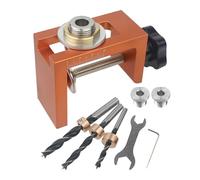 Pocket Drill Jig Kit | Plantilla de sujeción con regla y herramienta - Orificios precisos para carpintería | Para entusiastas de la carpintería, usuarios profesionales, principiantes, preparación de