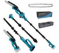 Podadora de mano para batería 2 en 1 compatible con Makita de 18 V, motosierra telescópica de 6 pulgadas con barra telescópica, con rango de trabajo de 4,5 m, para podar árboles y ramas (sin