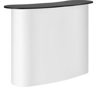 Pódium portátil para ferias comerciales, de 130 cm x 46.5 cm x 95 cm, mostrador para exposiciones, stand para ferias con panel lateral, mesa plegable para promociones y venta al por menor, pódium tipo