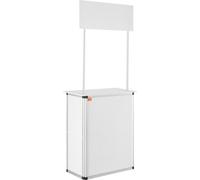 Pódium portátil para ferias comerciales, de 78.5 cm x 38 cm x 181.5 cm, mostrador para exposiciones, stand para ferias con panel lateral, mesa plegable para promoción y venta al por menor, pódium tipo