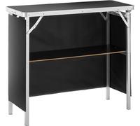 Pódium portátil para ferias comerciales, de 97.5 cm x 38.5 cm x 87 cm, mostrador para exposiciones, stand para ferias con panel lateral, pódium plegable para promoción y venta al por menor, con estant