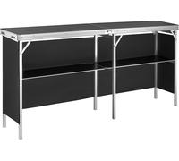 Pódium portátil para ferias, con dimensiones de 1980 x 385 x 880 mm. Mostrador para exposiciones y ferias, con estructura de pared, plegable. Mesa tipo barra para promoción y venta al por menor, con e