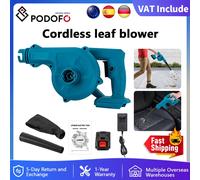 Podofo-soplador de hojas inalámbrico de mano, soplador de aire eléctrico, colector de polvo para ordenador, herramientas eléctricas de soplado de nieve para batería Makita de 18V No battery