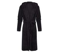 PODOLIXIA Albornoz para hombre con capucha de rizo ligero tallas grandes bata de baño mullida extra larga albornoz de sauna ropa de dormir de longitud media suave que no encoge forro polar acogedor