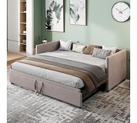 Poeahu Sofá Cama Extensible 90/180x200 cm, Camas de día Extensible con somier de láminas, Sofá Cama 2 Plazas, Sofa Camas Nido para Dormitorio y Sala de Estar, Tejido Aterciopelado, sin colchón