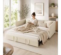 Poeahu Sofá Cama Extensible 90/180x200 cm, Camas de día Extensible con somier de láminas, Sofá Cama 2 Plazas, Sofa Camas Nido para Dormitorio y Sala de Estar, Tejido Aterciopelado, sin colchón