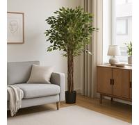 Poenia Arte Floral - Planta FICUS Artificial 180cm - Ref 631336 - Realista - Planta Decorativa de Interior y Exterior - Tronco Natural - Decoración para Hogar y Oficina - Sin Mantenimiento
