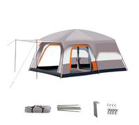 POENVFPO Tienda de campaña familiar de doble capa, diseño impermeable, 2 habitaciones, 1 salón, ventilación de 360 grados, montaje rápido, para 8 - 12 personas (8-12 personas)