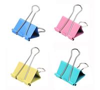 POERMA Clips de Carpeta 51mm, 24PCS Pinzas Binder, Pinza Papeleria Metalica