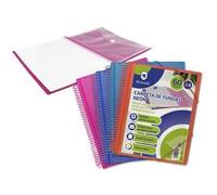 POESSA CARPETA A4 ESPIRAL 60 FUNDAS NEON SURTIDO BISMARK COLORS