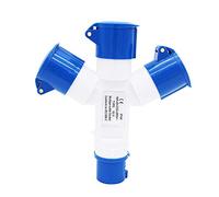 POFET Enchufe Industrial Multifuncional 16 Amp 3P IP44 380V Divisor de Conexión de Red de 3 Vías-Azul
