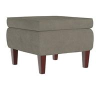 Poggiapiedi con Gambe in Legno Grigio Chiaro in Velluto