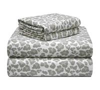 pointehaven - 180PHKGSSLP Juego de sábanas de Franela de algodón Estampado de Terciopelo de 180 g/m², tamaño King, Leopardo